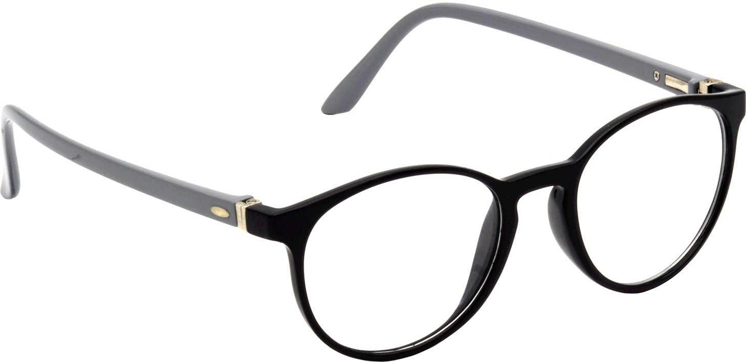 Hrinkar Oval Black and Grey eyeglass frames for Men & Women | TR90 | Black and Grey | HFRM-BK-GRY-14