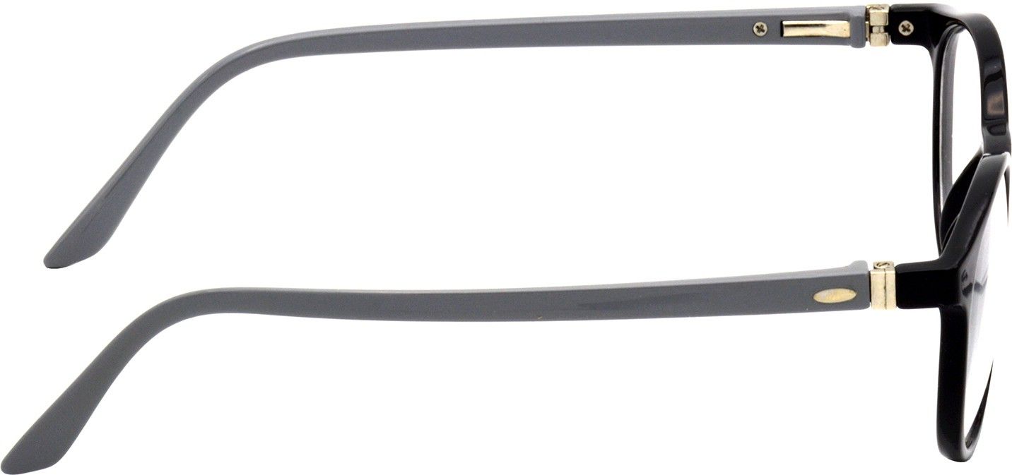 Hrinkar Oval Black and Grey eyeglass frames for Men & Women | TR90 | Black and Grey | HFRM-BK-GRY-14 - Image 3