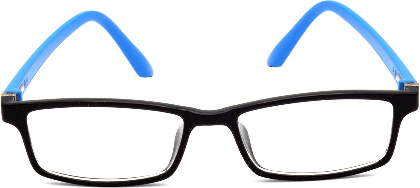 Hrinkar Rectangle Blue and Black eyeglasses for Men & Women | TR90 | Blue and Black | HFRM-BK-LBU-12 - Image 2