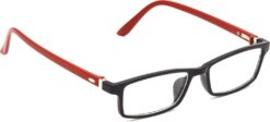 Hrinkar Rectangle Red and Black chasma frame for Men & Women | TR90 | Red and Black | HFRM-BK-RD-12