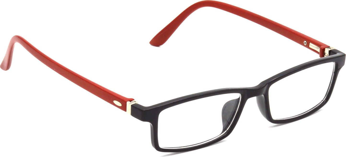 Hrinkar Rectangle Red and Black chasma frame for Men & Women | TR90 | Red and Black | HFRM-BK-RD-12