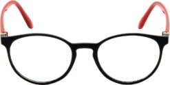 Alternative view of Hrinkar Oval Red and Black Designer frames for Men & Women | TR90 | Red and Black | HFRM-BK-RD-14