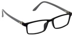 Hrinkar Rectangle Black and Grey chasma frame for Men & Women | TR90 | Black and Grey | HFRM-BK-GRY-15