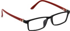 Hrinkar Rectangle Red and Black chasma frame for Men & Women | TR90 | Red and Black | HFRM-BK-RD-15