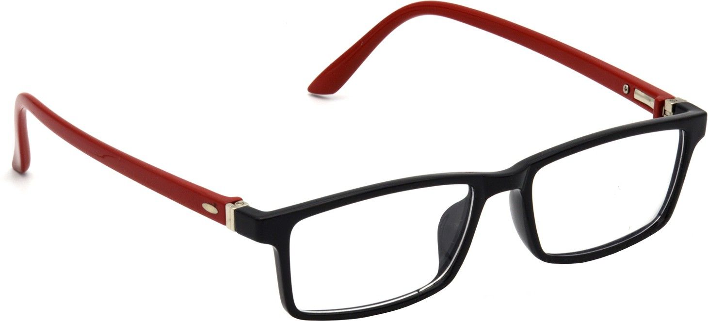 Hrinkar Rectangle Red and Black chasma frame for Men & Women | TR90 | Red and Black | HFRM-BK-RD-15