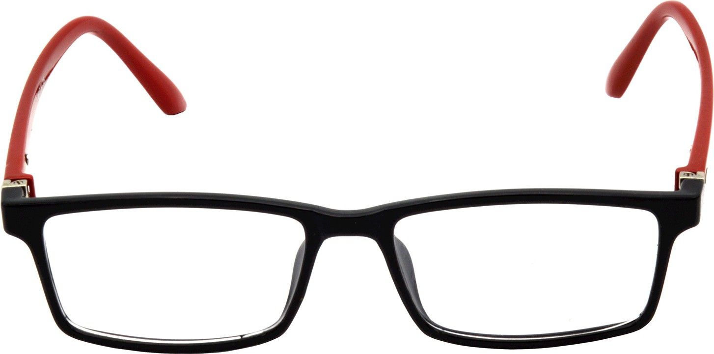 Hrinkar Rectangle Red and Black chasma frame for Men & Women | TR90 | Red and Black | HFRM-BK-RD-15 - Image 2