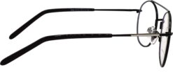 Hrinkar Round Black and Silver spectacle frames for Men & Women | Metal | Black and Silver | HFRM55102-BK-SLVR - Image 3