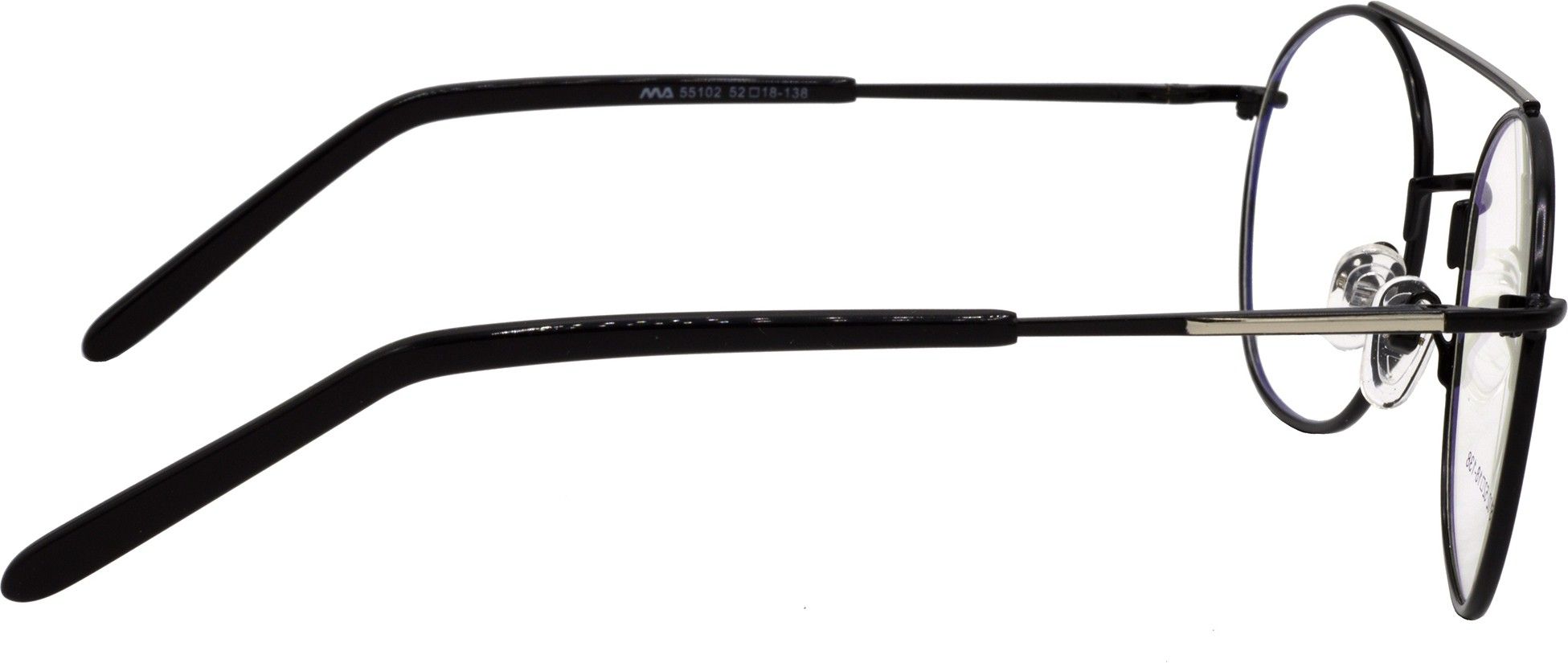 Hrinkar Round Black and Silver spectacle frames for Men & Women | Metal | Black and Silver | HFRM55102-BK-SLVR - Image 3