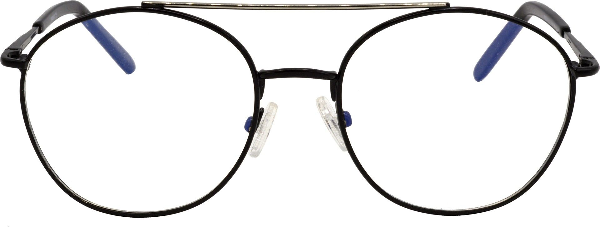 Hrinkar Round Black and Silver spectacle frames for Men & Women | Metal | Black and Silver | HFRM55102-BK-SLVR - Image 2