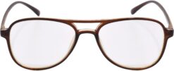 Alternative view of Hrinkar Pilot Brown eyeglasses for Men & Women | Metal | Brown | HFRM2442-BWN