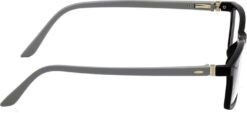 Hrinkar Rectangle Black and Grey stylish eyeglasses for Men & Women | TR90 | Black and Grey | HFRM-BK-GRY-16 - Image 3