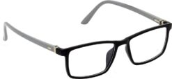 Hrinkar Rectangle Black and Grey stylish eyeglasses for Men & Women | TR90 | Black and Grey | HFRM-BK-GRY-16