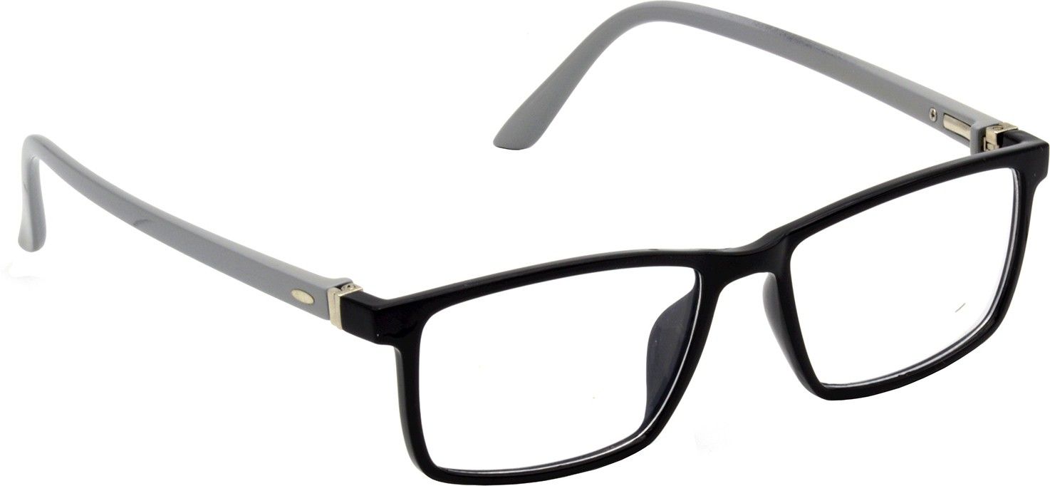 Hrinkar Rectangle Black and Grey stylish eyeglasses for Men & Women | TR90 | Black and Grey | HFRM-BK-GRY-16