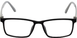 Hrinkar Rectangle Black and Grey stylish eyeglasses for Men & Women | TR90 | Black and Grey | HFRM-BK-GRY-16 - Image 2