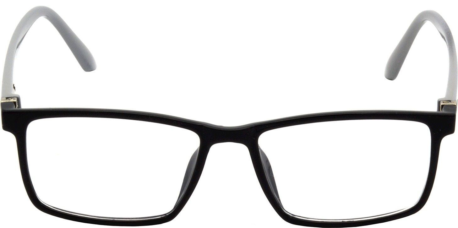 Hrinkar Rectangle Black and Grey stylish eyeglasses for Men & Women | TR90 | Black and Grey | HFRM-BK-GRY-16 - Image 2