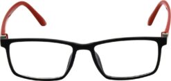 Hrinkar Rectangle Red and Black eyeglasses for Men & Women | TR90 | Red and Black | HFRM-BK-RD-16 - Image 2
