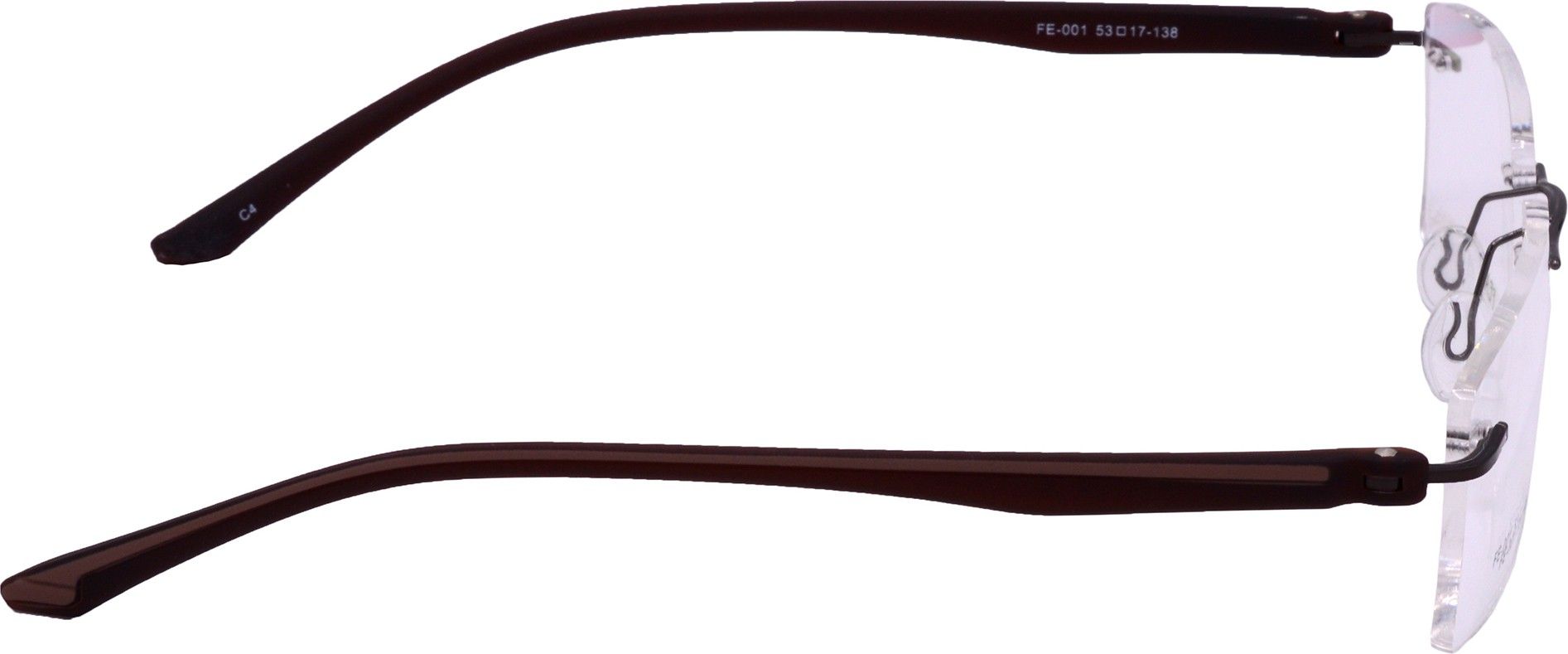 Hrinkar Rectangle Brown stylish eyeglasses for Men & Women | Metal | Brown | HFRM101-BWN - Image 3