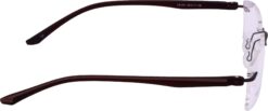Hrinkar Rectangle Brown stylish eyeglasses for Men & Women | Metal | Brown | HFRM101-BWN - Image 3