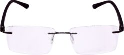 Alternative view of Hrinkar Rectangle Brown stylish eyeglasses for Men & Women | Metal | Brown | HFRM101-BWN
