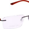 Hrinkar Rectangle Red and Grey Designer frames for Men & Women | Metal | Red and Grey | HFRM101-RD-GRY-GRY