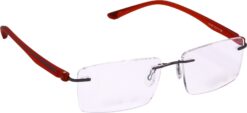 Hrinkar Rectangle Red and Grey Designer frames for Men & Women | Metal | Red and Grey | HFRM101-RD-GRY-GRY