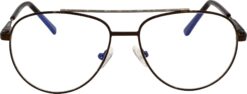Hrinkar Pilot Brown eyeglass frames for Men & Women | Metal | Brown | HFRM55109-BWN - Image 2