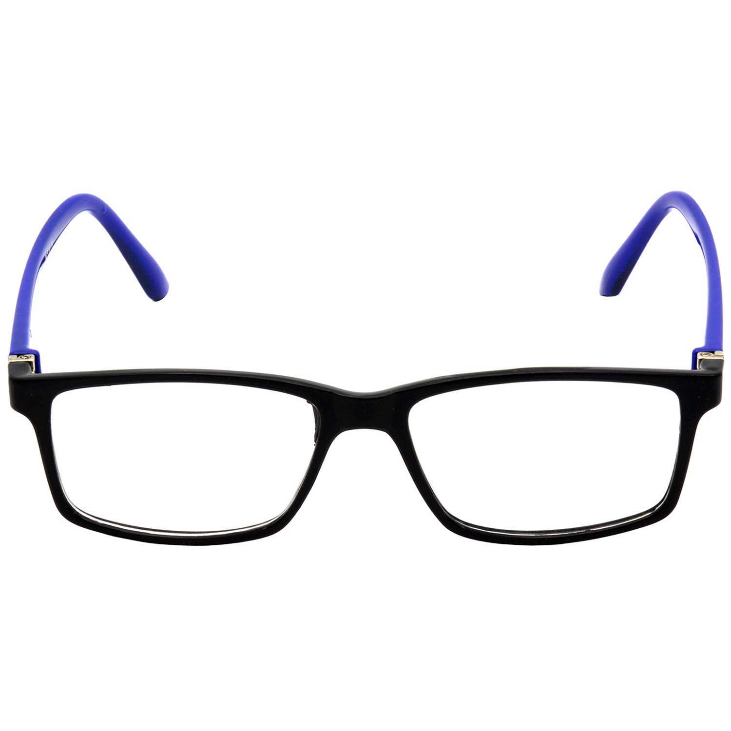 Hrinkar Rectangle Blue and Black stylish eyeglasses for Men & Women | TR90 | Blue and Black | HFRM-BK-BU-11 - Image 2
