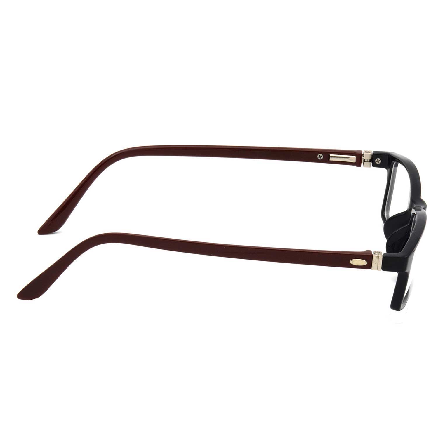 Hrinkar Rectangle Black and Brown chasma frame for Men & Women | TR90 | Black and Brown | HFRM-BK-BWN-12 - Image 3