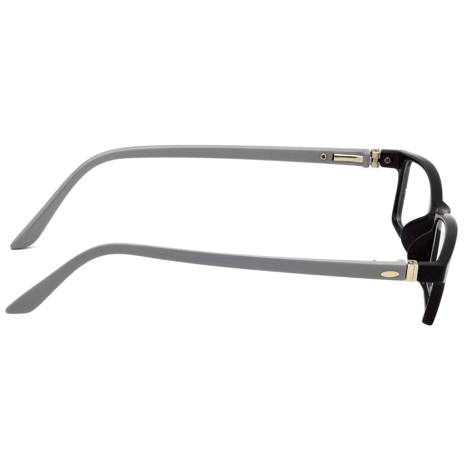 Hrinkar Rectangle Black and Grey eyeglasses for Men & Women | TR90 | Black and Grey | HFRM-BK-GRY-12 - Image 3