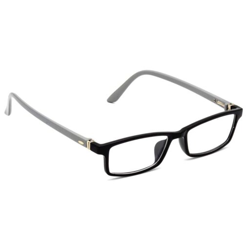 Hrinkar Rectangle Black and Grey eyeglasses for Men & Women | TR90 | Black and Grey | HFRM-BK-GRY-12
