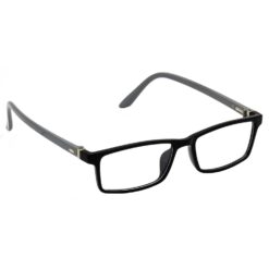 Hrinkar Rectangle Black and Grey chasma frame for Men & Women | TR90 | Black and Grey | HFRM-BK-GRY-15