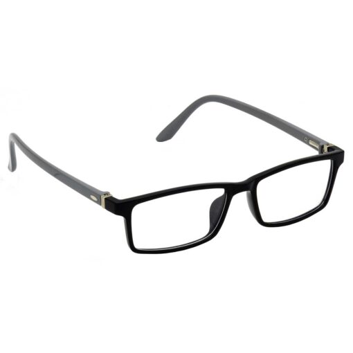 Hrinkar Rectangle Black and Grey chasma frame for Men & Women | TR90 | Black and Grey | HFRM-BK-GRY-15
