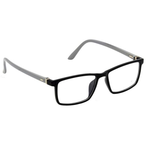 Hrinkar Rectangle Black and Grey stylish eyeglasses for Men & Women | TR90 | Black and Grey | HFRM-BK-GRY-16