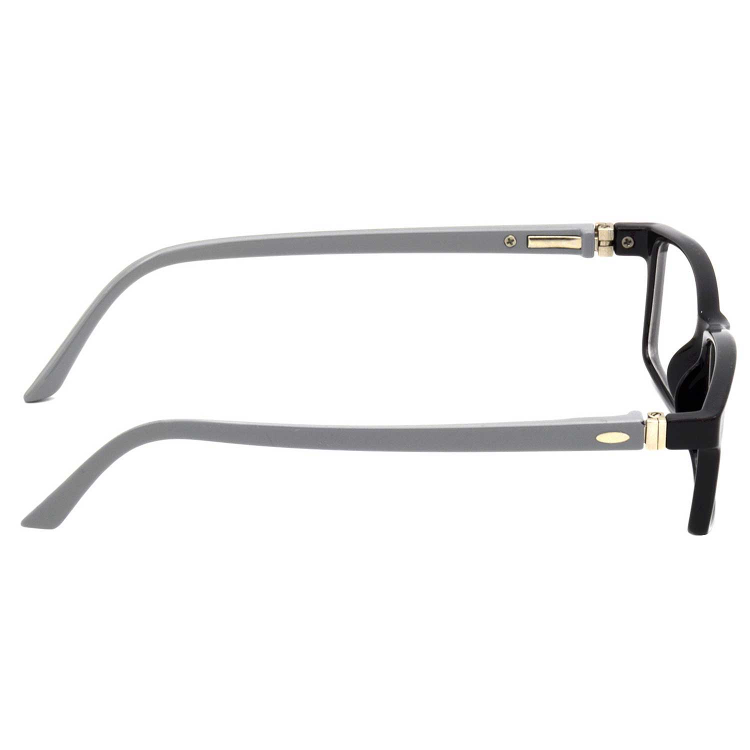Hrinkar Rectangle Black and Grey Designer frames for Kids Boy & Girl | TR90 | Black and Grey | HFRM-BK-GRY-17 - Image 3