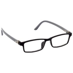 Hrinkar Rectangle Black and Grey chasma frame for Kids Boy & Girl | TR90 | Black and Grey | HFRM-BK-GRY-18