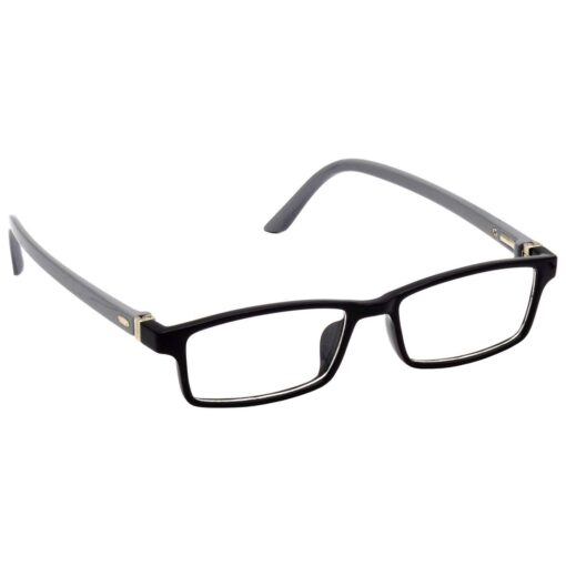 Hrinkar Rectangle Black and Grey chasma frame for Kids Boy & Girl | TR90 | Black and Grey | HFRM-BK-GRY-18