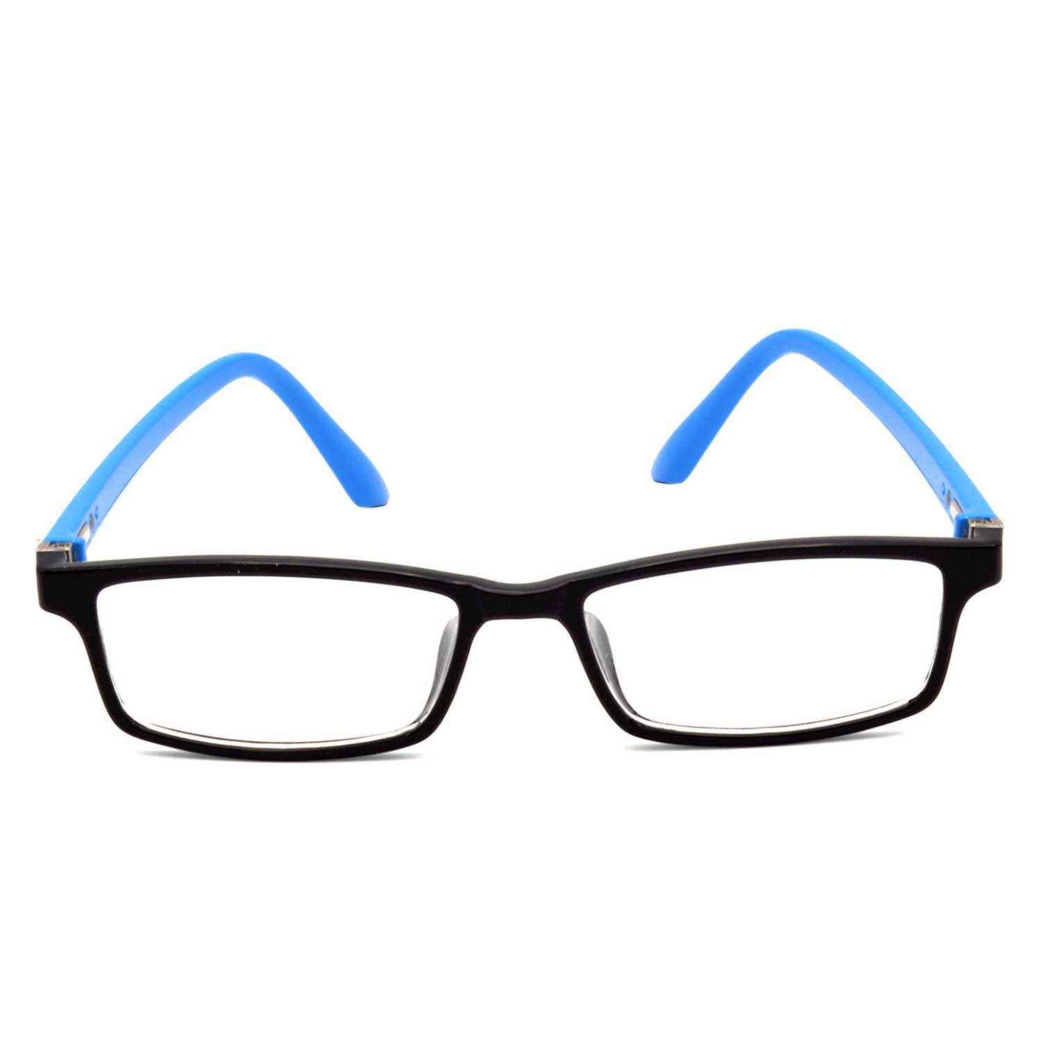 Hrinkar Rectangle Blue and Black eyeglasses for Men & Women | TR90 | Blue and Black | HFRM-BK-LBU-12 - Image 2