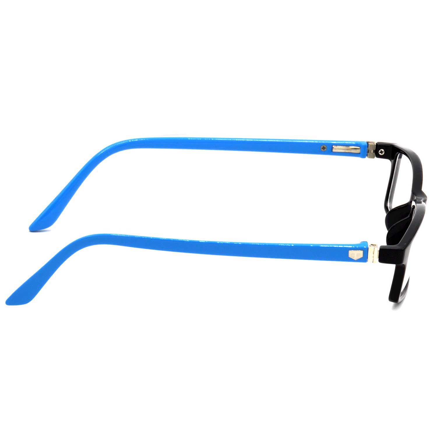 Hrinkar Rectangle Blue and Black eyeglasses for Men & Women | TR90 | Blue and Black | HFRM-BK-LBU-12 - Image 3
