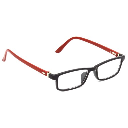 Hrinkar Rectangle Red and Black chasma frame for Men & Women | TR90 | Red and Black | HFRM-BK-RD-12