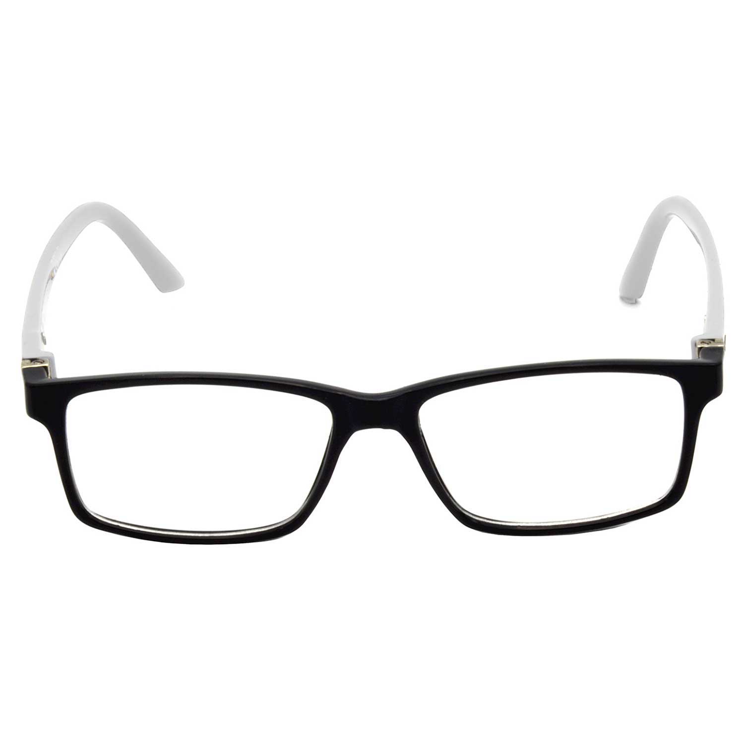 Hrinkar Rectangle White and Black chasma frame for Kids Boy & Girl | TR90 | White and Black | HFRM-BK-WT-17 - Image 2