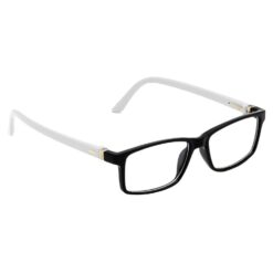 Hrinkar Rectangle White and Black chasma frame for Kids Boy & Girl | TR90 | White and Black | HFRM-BK-WT-17