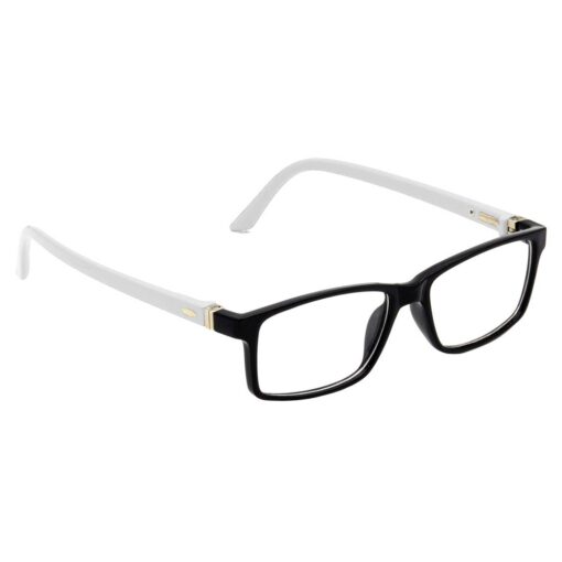 Hrinkar Rectangle White and Black chasma frame for Kids Boy & Girl | TR90 | White and Black | HFRM-BK-WT-17