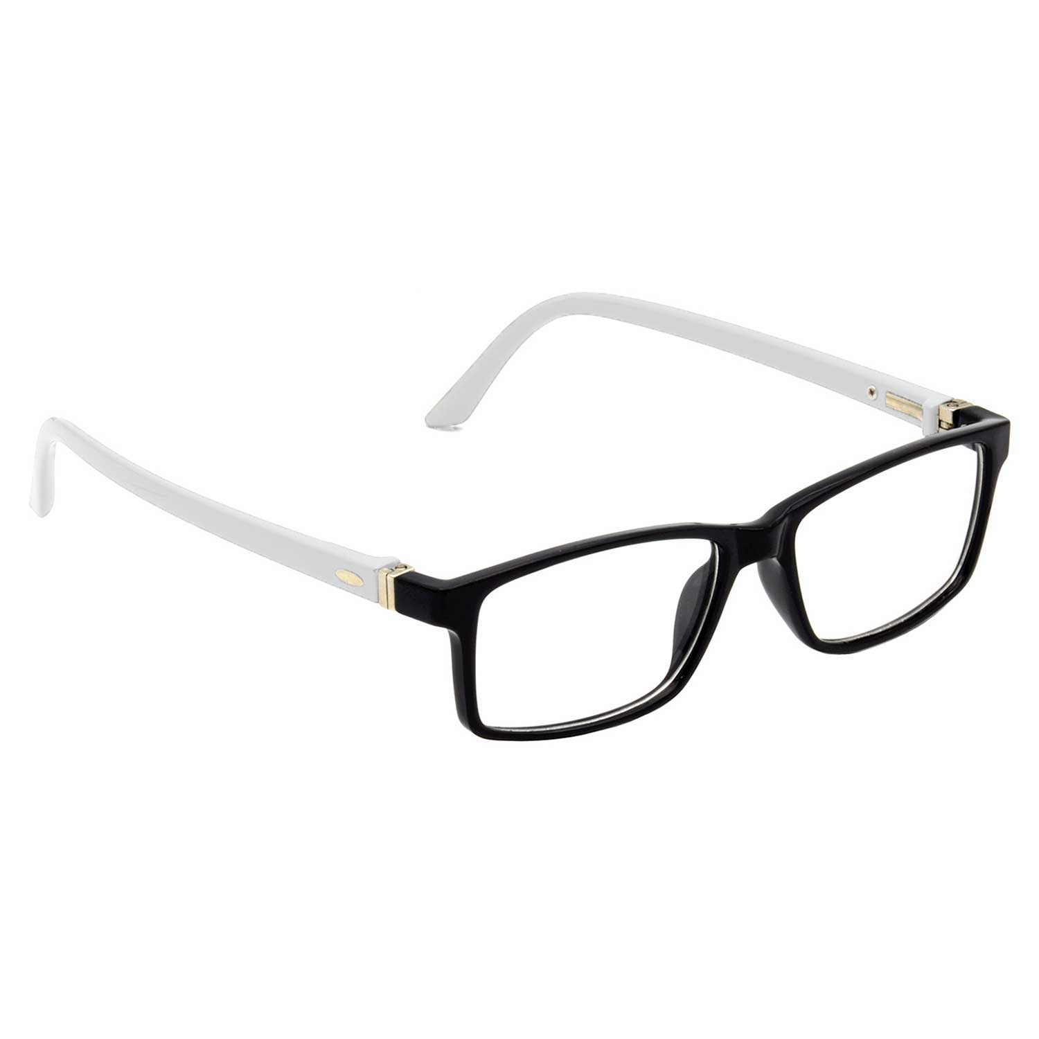 Hrinkar Rectangle White and Black chasma frame for Kids Boy & Girl | TR90 | White and Black | HFRM-BK-WT-17