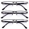 Hrinkar Rectangle Half Rim Portable Reading Glasses For Men And Women (Multicolor Frame, Near Vision) |