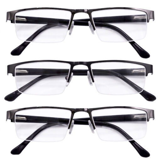 Hrinkar Rectangle Half Rim Portable Reading Glasses For Men And Women (Multicolor Frame, Near Vision) |