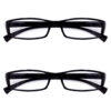 Hrinkar Rectangle Full Rim Portable +2.25 Reading Glasses For Men And Women (Black Frame, +2.25, Near Vision) | HRD07-BK-2PC