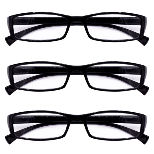 Hrinkar Rectangle Full Rim Portable Reading Glasses For Men And Women (Black Frame, Near Vision) |