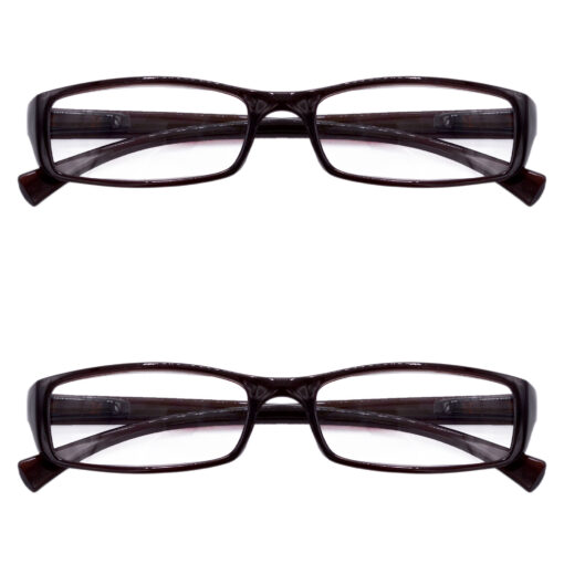 Hrinkar Rectangle Full Rim Portable Reading Glasses For Men And Women (Brown Frame, Near Vision) |