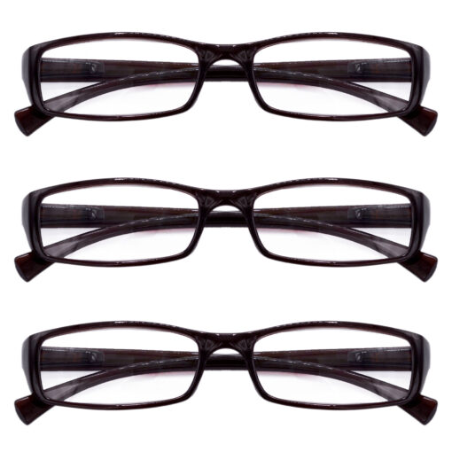 Hrinkar Rectangle Full Rim Portable Reading Glasses For Men And Women (Brown Frame, Near Vision) |