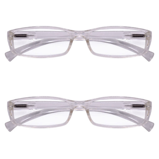 Hrinkar Rectangle Full Rim Portable Reading Glasses For Men And Women (Transparent Frame, Near Vision) |